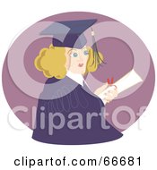 Royalty Free RF Clipart Illustration Of A Blond Woman Graduating by Prawny