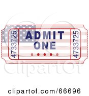 Poster, Art Print Of American Admit One Ticket