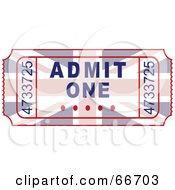 Poster, Art Print Of Union Jack Admit One Ticket