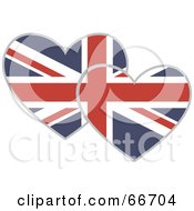 Two Union Jack Hearts
