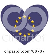 Poster, Art Print Of European Flag Heart