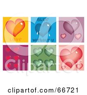 Royalty Free RF Clipart Illustration Of A Digital Collage Of Colorful Heart Squares