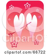 Royalty Free RF Clipart Illustration Of An Arrow Through Two Hearts Surrounded By Stars On Pink