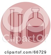 Poster, Art Print Of Pink Test Tubes And A Jar In A Science Lab