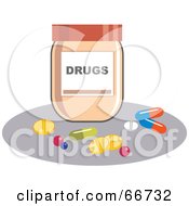 Poster, Art Print Of Pills By A Drug Bottle