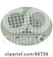 Royalty Free RF Clipart Illustration Of Packets Of Pills On A Green Oval by Prawny