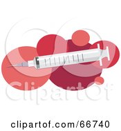 Royalty Free RF Clipart Illustration Of A Medical Syringe Over Pink Circles