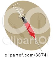 Royalty Free RF Clipart Illustration Of A Blood Filled Syringe