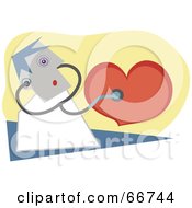 Royalty Free RF Clipart Illustration Of A Male Doctor Listening To A Heart