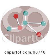 Poster, Art Print Of Red And Teal Molecule