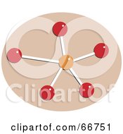 Poster, Art Print Of Red And Orange Molecule