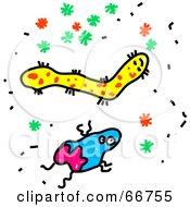 Royalty Free RF Clipart Illustration Of Blue And Yellow Bacterium by Prawny