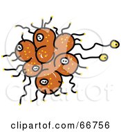 Royalty Free RF Clipart Illustration Of A Brown Bacteria Blob