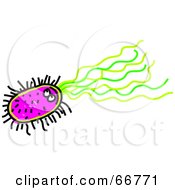Royalty Free RF Clipart Illustration Of A Purple Germ With Green Strands by Prawny