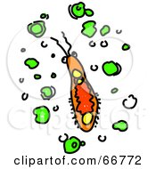 Royalty Free RF Clipart Illustration Of An Orange Germ With Green Specks by Prawny