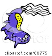 Royalty Free RF Clipart Illustration Of A Purple And Yellow Germ by Prawny
