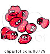 Royalty Free RF Clipart Illustration Of A Group Of Red Spores by Prawny