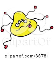 Royalty Free RF Clipart Illustration Of A Goofy Yellow Germ