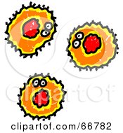 Royalty Free RF Clipart Illustration Of Three Herpes Viruses