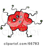 Royalty Free RF Clipart Illustration Of A Red Blob Germ