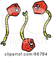 Royalty Free RF Clipart Illustration Of Red And Yellow Listeria Viruses by Prawny