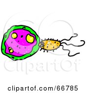 Royalty Free RF Clipart Illustration Of Yellow And Pink Micro Organisms