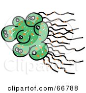 Royalty Free RF Clipart Illustration Of Green Microorganisms With Strings by Prawny