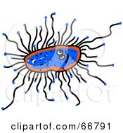 Royalty Free RF Clipart Illustration Of A Leggy Blue Germ