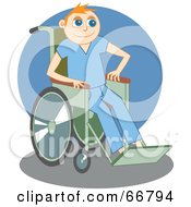 Poster, Art Print Of Jolly Disabled Man In A Wheelchair