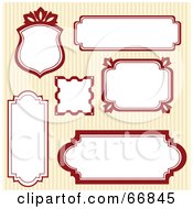 Royalty Free RF Clipart Illustration Of A Digital Collage Of Red Frames On Stripes