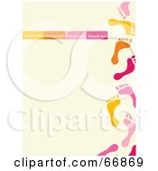 Royalty Free RF Clipart Illustration Of A Colorful Foot Border Around White
