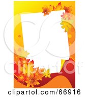 Poster, Art Print Of White Text Box Framed With Colorful Autum Leaves On Orange