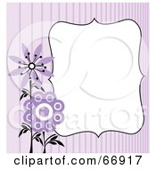 Poster, Art Print Of Purple Retro Styled Flower Border