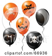 Digital Collage Of Halloween Party Balloons