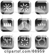 Royalty Free RF Clipart Illustration Of A Digital Collage Of Square Chrome Teamwork Buttons