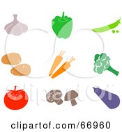 Poster, Art Print Of Digital Collage Of Organic Produce Icons