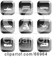 Poster, Art Print Of Digital Collage Of Square Chrome Transport Buttons