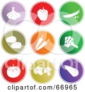 Poster, Art Print Of Digital Collage Of Colorful Organic Produce Icons