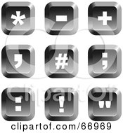 Poster, Art Print Of Digital Collage Of Square Chrome Symbol Buttons - Version 2