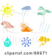 Poster, Art Print Of Digital Collage Of Colorful Weather Icons
