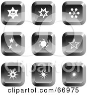 Royalty Free RF Clipart Illustration Of A Digital Collage Of Square Chrome Star Buttons