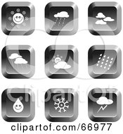 Poster, Art Print Of Digital Collage Of Square Chrome Weather Buttons