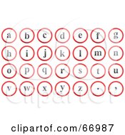 Royalty Free RF Clipart Illustration Of A Digital Collage Of Red Gray And White Rounded Letter Buttons