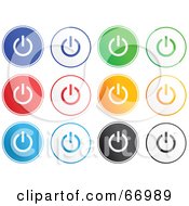 Royalty Free RF Clipart Illustration Of A Digital Collage Of Rounded Power Buttons by Prawny