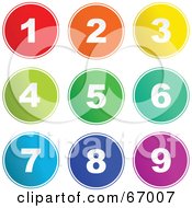 Poster, Art Print Of Digital Collage Of Round Colorful Number Buttons