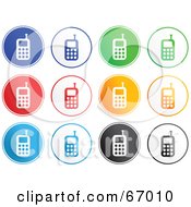 Royalty Free RF Clipart Illustration Of A Digital Collage Of Rounded Cellular Buttons