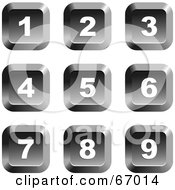 Poster, Art Print Of Digital Collage Of Square Chrome Number Buttons