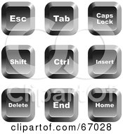 Digital Collage Of Square Chrome Computer Keyboard Buttons