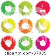 Poster, Art Print Of Digital Collage Of Round Fruit Buttons
