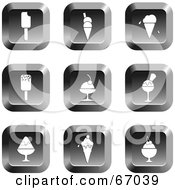 Royalty Free RF Clipart Illustration Of A Digital Collage Of Square Chrome Ice Cream Buttons